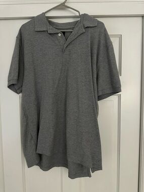 Men's Gray Short-Sleeve Polo Shirt